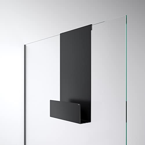 Keuco Duschablage aus Aluminium, schwarz, mit abnehmbarem Korb, Handtuchhaken und Ablaufschlitzen, 32x60x12cm, zum Einhängen in der Dusche