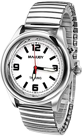 MAUJOY Deutsch Sprechende Damen Armbanduhr I Datum- und Zeitansage I Für Blinde, Senioren und Demenzkranke