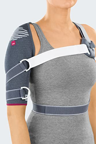 medi Omomed - einstellbare Schulterbandage - silber - Größe 1 - zur Bewegungsbegrenzung aus kompressiven Gestrick - individuell anpassbar