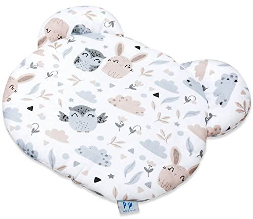 Pepi - Bär Musselin Kinderkissen 38 x 30 x 2 cm - Kissen Kinderzimmer aus Baumwolle - Kinder Kissen - Dekokissen Kinderzimmer - Kissen Kinder - Forest Friends