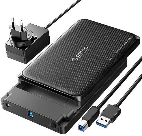ORICO Case HDD 3.5 SATA USB 3.0, Tool Free Case Hard Disk for 3.5, 2.5 SATA HDD/SSD to 20TB, Supporta UASP, TRIM, Con Adattatore 12V/2A