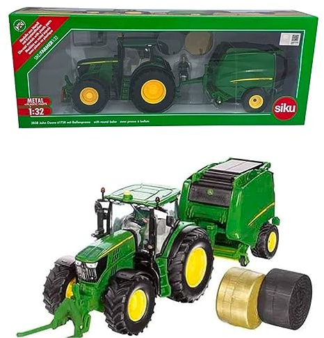 Siku John Deere 6210R en balenpers
