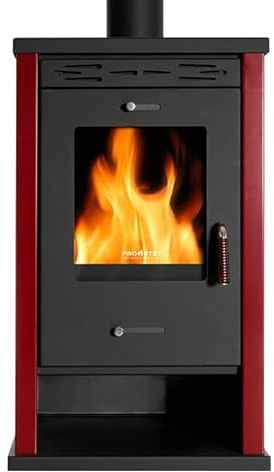 Prometey Eko 3 Poêle à bois avec dessus en métal Bordeaux 8,5 kW [Classe énergétique A+]