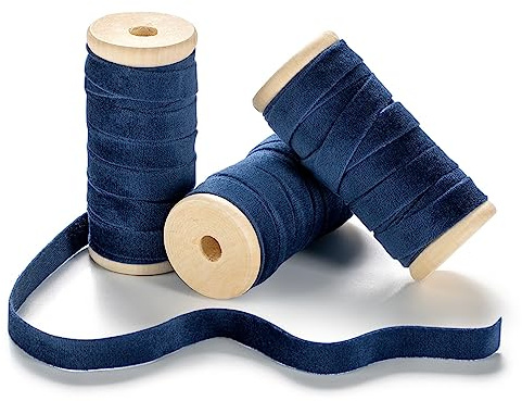 CHUQING Samtband Geschenkband Schleifenband Samt Dekoband Königsblau | Weiches Samtband als Geschenkband und Dekoband für Schleifen, Basteln, Hochzeit, Geburtstag und Verpackungen Weihnachten