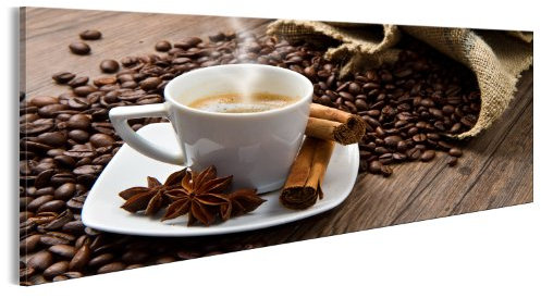 B&D XXL - Akustikbild Kaffee Bilder Akustikschaum Hochleistungsschallabsorber Schallschutz Leinwand 1 tlg Wandbild Raumakustik Schalldämmung Coffee Kaffeebohnen Küche 030207-8