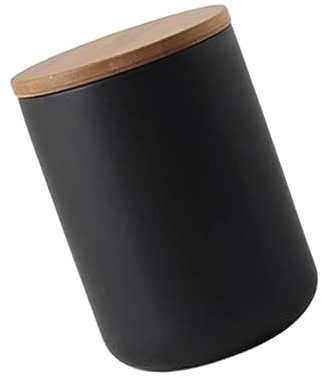 UPKOCH Boîte De Rangement Céramique Pour Aliments Secs Contenant Hermétique Noir Moyenne Pour Céréales Et Épices
