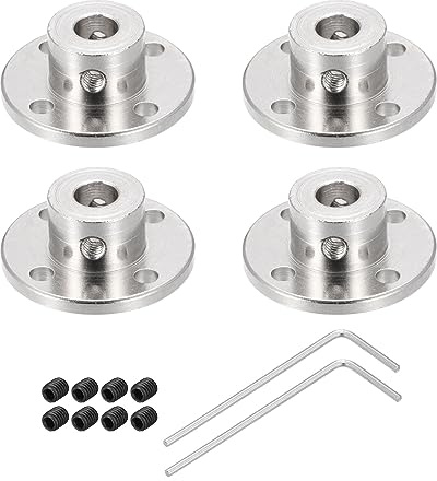 Rebower 4 Pack Starre Flansch Kupplung Anschluss Motor Kuppler 7mm | mit 8Stk Schraube M2 Sechskant Wrench, für Basteln Schrittmotoren