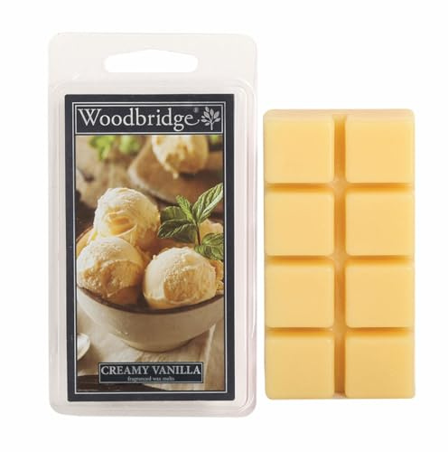 Woodbridge Duftwachs Set Creamy Vanilla (4X) | Vanille Duft | Bis zu 8h Duftdauer je Melt | Für Duftlampen & Wachswärmer | Hochwertiges Paraffinwachs | Raumduft für Zuhause & Büro