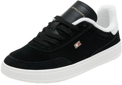 Tommy Hilfiger Baskets Femme Heritage Court Sneaker Chaussures, Noir (Black), 41