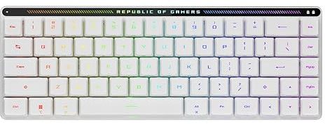 ASUS ROG Falchion RX Teclado inalámbrico para juegos 65% de perfil bajo con interruptores ópticos ROG RX de perfil bajo, conexión tri-modo, cubierta protectora, espuma amortiguadora de silicona, panel