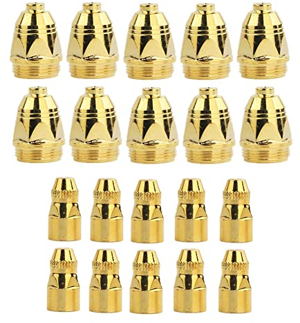 Wlauqueta 10 Sets/Set P80 Air Plasma Verbrauchsmaterialien, vergoldet, CNC-Schneidemaschine, Plasma-Cutter, Düse, , elektrisch, 1,3 mm