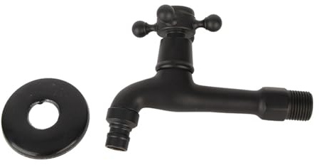 Pissente Wasserhahn G1/2 Zoll Gewinde, Wandmontage Langgriff Armatur, Kaltwasser Einhandmischer für Waschmaschine, Regenfass & Garten, Vintage Antik-Messing