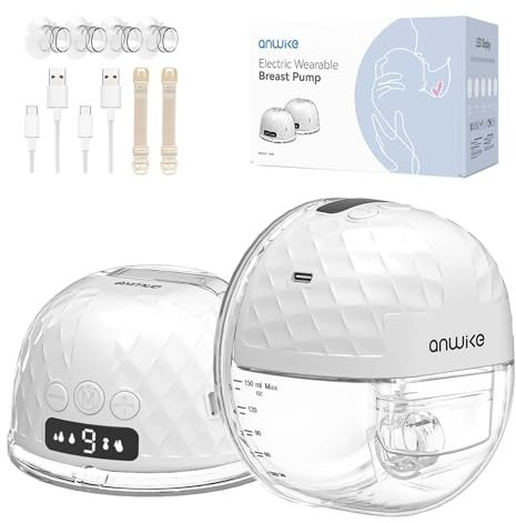 Sjukhusklassad Elektrisk Bröstpump Dubbel, 338mmHg Stark Sugkraft Bärbar Bröstpump Handsfree, 9 Nivåer 4 Lägen med LED-Display, Uppladdningsbar Bröstpump Elektrisk Handsfree Bärbar Med 21/24 mm Fläns