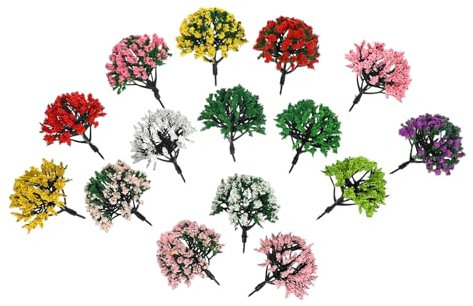 BELLIFFY 15piezas Árboles Miniatura De Colores Árboles Artificiales Pequeños para Dioramas y Modelismo Ferroviario Modelos Mezclados