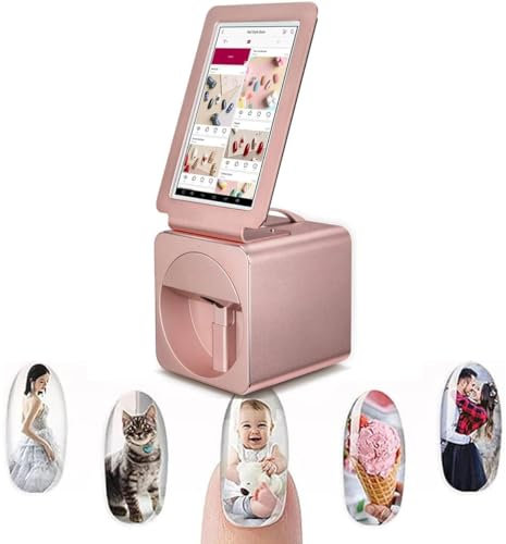 Nageldruckmaschine, Automatischer Smart Art Nageldrucker, KI-Erkennung von Nagelgesicht, schnelles Zeichnen in 10S, Unterstützung WiFi/DIY/USB - 3D Touchscreen Mobile