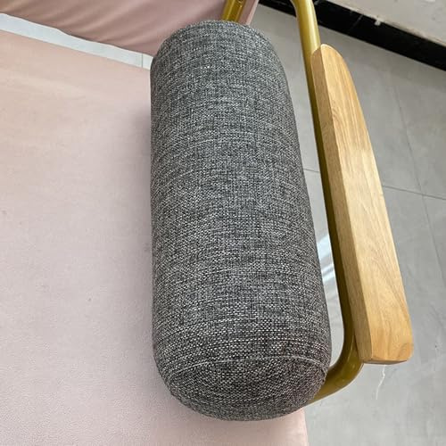 XXIUDEE Runde Nackenrolle, zylinderförmig, für Sofa, Armlehne, Yoga-Nackenrolle, Schlafkissen für Couch, Auto, Zuhause (40 x 20 cm, Dunkelgrau)