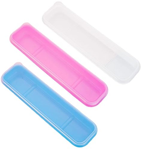 3-Piece Travel Cutlery Set with Chopsticks - 8in Compact Utensil Organizer w/Lid, Portable Spoon/Fork/Cutlery Holder for Camping, Office, Lunch Box & Airplane Essentials