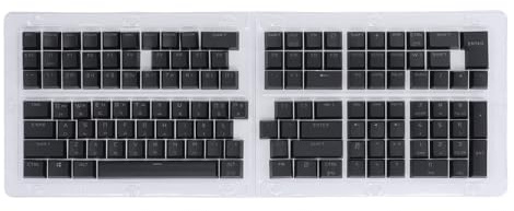 XUMIUZIY 132 Tasti KeyCaps Coreani, Altezza OEM, 132 Set di Keycap Coreani, Sostituzione per 61/62/64/68/72/75/84/87/88/98/100/104/108 Tastiera Meccanica (BLACK)
