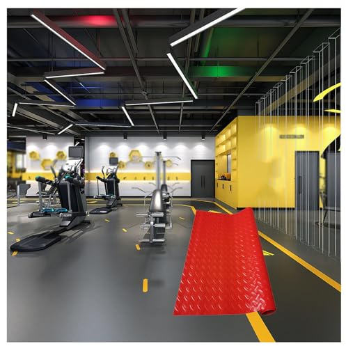 Alfombrilla De Goma, Rollos De Suelo, Alfombrillas Antideslizantes para Garaje Debajo del Coche, Alfombrillas De Calidad Comercial para Sótanos para Gimnasio En Casa,Rojo,2mm 1.2×1m