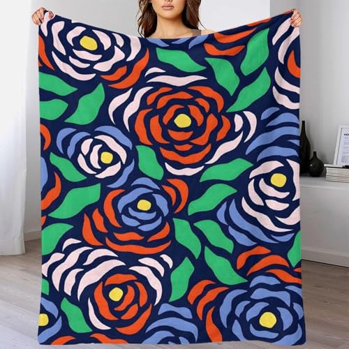 GDEKCIEAS Stained Glass Floral Throw Blanket 3D Printed Fleece Throw Blankets Plush Lightweight for Boys Girls Toddler Couch Bed Sofa Nursery Soft Fuzzy Gifts Machine Washable 40x50inch(100x130cm)
