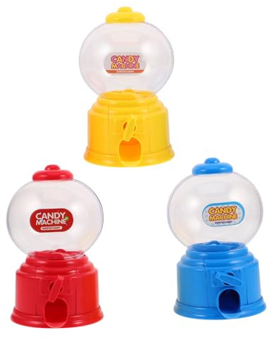 Zerodeko 3piezas Mini Máquina de Dulces de Dispensador de Chicles para Escritorio Linda Caja de Plástico para Dulces Contenedor de Golosinas para Amigos Juguete de Fiesta para Cumpleaños