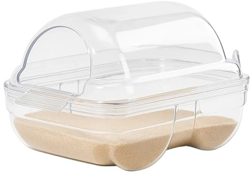 Hamster Sand Bath, Hamster Toys for Syrian Dwarf Hamster, Gerbil, Rat, Chipmunk, Small Animal Sauna Sandpit, Perfect for Daily Fur Care and Cage Enrichment