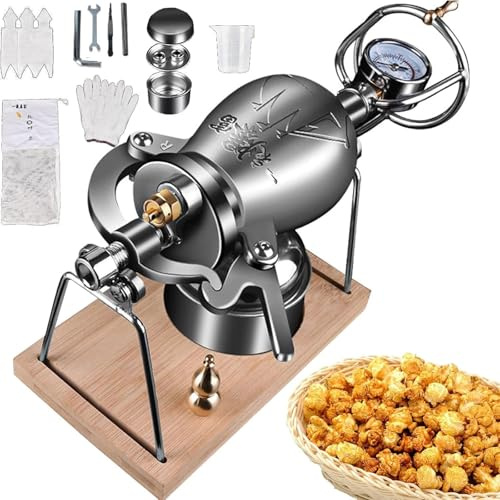 High Pressure Popcorn Maker, Chinese Traditional Old Fashioned Popcorn Poppers, Stainless Steel Popcorn Cannon, Outdoor Decoration, Leisure and Entertainment(200ml)