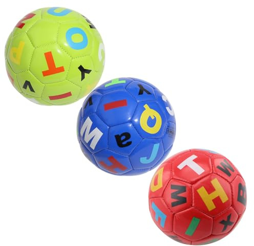 HOOTNEE Balón de Fútbol Inflable para Pequeños 3 Piezas Resistente al Desgaste PVC y Goma Cosida Juguete Divertido para Exteriores Colores Aleatorios Color Aleatorio Color