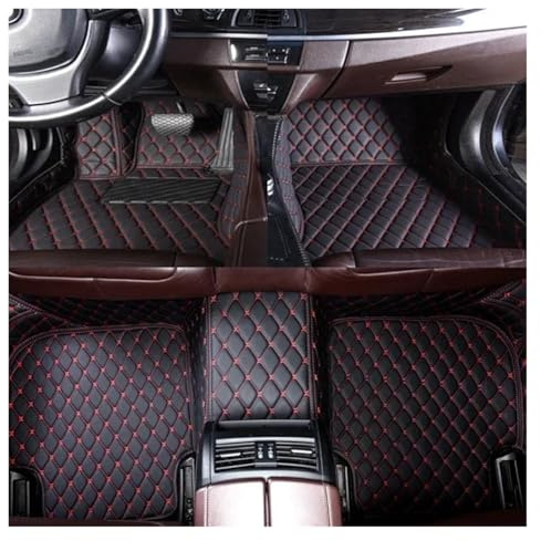 para Toyota para CHR para C-HR 2016-2023 Detalles Interiores Alfombras para Autos Pie Coche Personalizadas Alfombrillas 5 Asientos Alfombrillas Coche Juego(Negro Rojo)