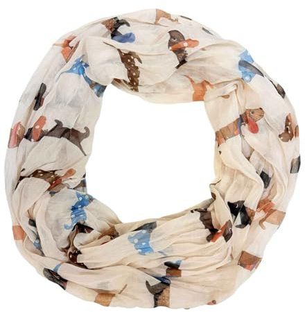 Jeamis Rainbow Dackel Hund Katze Seide Loop Farbverlauf Frühling Rundschal Unisex Sommer Leicht Schal Stola Dog Cat