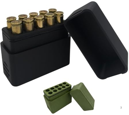 Patronenbox für 10 Patronen – Robuste Munitionsbox zur sicheren Aufbewahrung und Transport – Kompakte Patronenaufbewahrung für Jagd & Schießstand (Schwarz, .30-06)