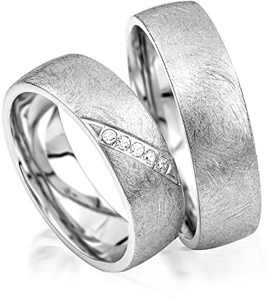 2x Platin Eheringe Partnerringe Trauringe Verlobungsringe inkl. Gravur und Steine PTJC22-950
