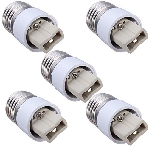 5x E27 auf G9 Adapter Lampensockel Lampenfassung Konverter E27 Fassung auf G9 für LED Halogen Energiesparlampen aus Hochwertigem Keramik