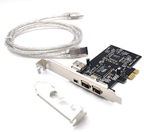 Pardarsey PCIe 3 Ports 1394A Firewire Expansion Card, PCI Express (1X) to External IEEE 1394 Adapter Controller (2 x 6 Pin + 1 x 4 Pin) with Low Profile Bracket for Desktop PC and DV Connection
