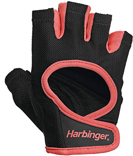 Harbinger Damen Power-Handschuhe für Gewichtheben, Training, Fitness und Gym Workouts mit StretchBack Comfort Large