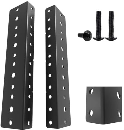 Jingchengmei 48,26 cm (19 Zoll) Parts 2 Stücke Rackschiene 4 HE schwarz mit Hardware (4U, Black)