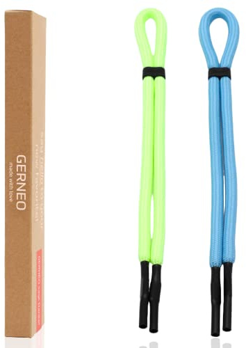 GERNEO® ORIGINAL – flytande sportglasögonband neopren – lyser i mörkret – olika färger – justerbar med kabeldragning – vattentätt sportglasögonband och fast grepp för vattensporter, Gul och blå, En Storlek