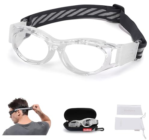 SooGree Gafas deportivas para niños, para baloncesto, fútbol, gafas de seguridad para niños, gafas de seguridad antigolpes, marco 7-14 (transparente)