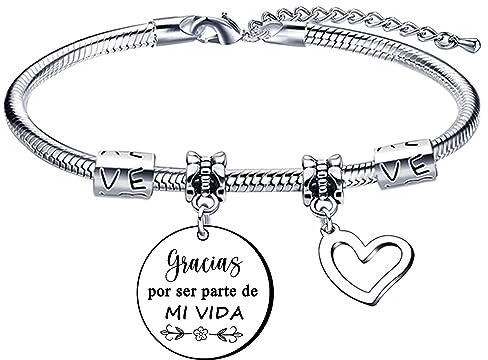 Lumengqi Amistad Regalo Pulseras Amigas Regalos Mujer con la Letra Acero Inoxidable