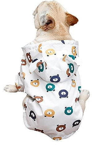 BPILOT Haustier Regenmantel,Hund Regenmantel mit Kapuze Französische Bulldogge Regenmantel Wasserdicht Hund Poncho Für Welpen Kleine Hunde Mittlere Hunde,S