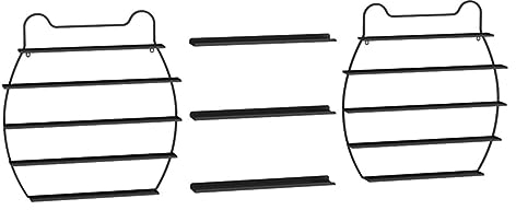 ZBJDX 5 Sets Metall-Nagellackregal, Nagellack-Organizer Zur Wandmontage, Regalhalter füR Flaschen Mit äTherischen öLen, Ausstellungsregale füR Nagelstudio und Zuhause,Schwarz