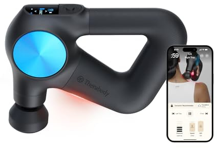 Theragun PRO Plus 6-in-1 Deep Tissue Percussion Massage Gun - Handheld Personal Massager for Full Body Pain Relief & Muscle Tension with Biometric Breathwork, Vibration & Heated Attachments