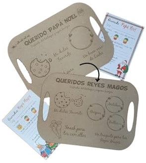 Los Eventos de la Tata. Bandeja para Reyes Magos - Papa Noel Personalizada - Navideña (Reversible XL, Reversible XL)
