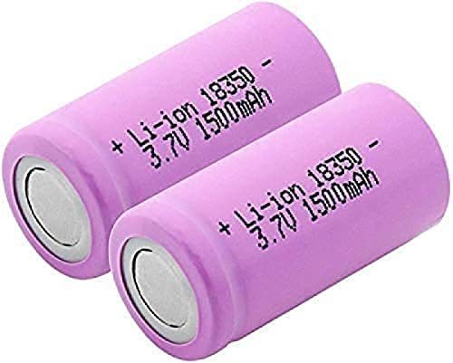 Batterie Li-ION 18350 3.7V 1500Mah Rechargeable pour Lampe De Poche,2PCS