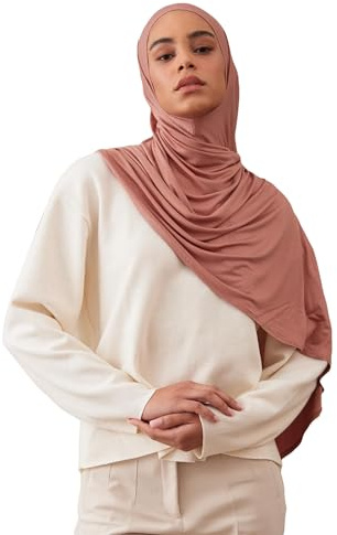 Instant Premium Jersey Hijab | Bequemer Hijab mit Vorgefertigten Sitz unter dem Kinn – Weich und Stretchig