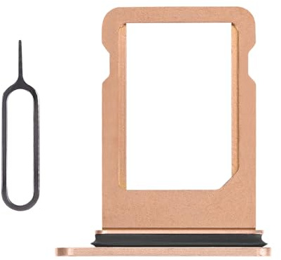 Risidamoy for iPhone Xs Gold SIM Card Slot Replacement Single SIM Version for iPhoneXs Card Tray Holder Adapter with Waterproof Rubber Ring Needle Ejector for A1920 A2097 A2098 A2099 A2100