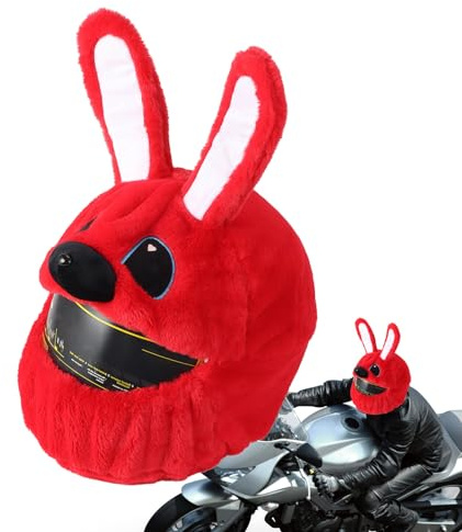 Yusheng Motorradhelm Abdeckung Motorrad Lustige Cartoon Plüsch Helm Schutzhülle, Zubehör Für Motorradhelme, Personalisierte Passend Für Vollhelme (ohne Helm)