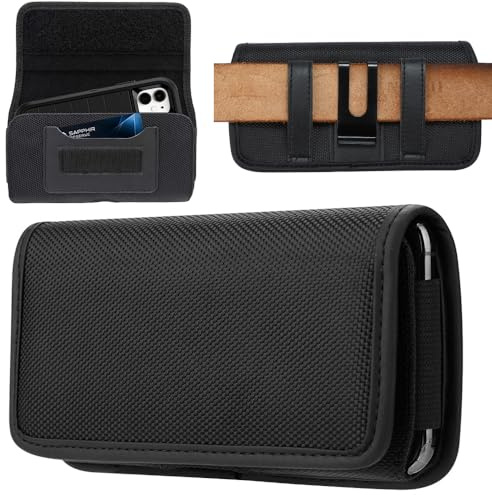 BIIULHCI Funda para cinturón para Oppo A15 A16 A16S A54S A52 A72 A53 A53S, funda con soporte para tarjetas, clip de cinturón de piel para Oppo A74 4G A73 A54 A94 5G A91 A5 A9 2020 Negro-XXL