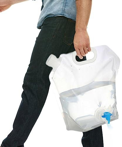 Genikeer 10L Faltbare Wasserkanister Mit Hahn, Tragbar Wasserbeutel Wassersack, Wassertank Wasserbehälter, Faltkanister Mit Tragegriff Wiederverwendbare Für Outdoor Camping Wandern Bergsteigen