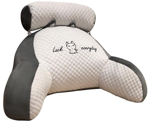 Chpbolly Lesekissen für Kinder oder Erwachsene, großes Rückenkissen zum Sitzen im Bett, abnehmbare Nackenrolle mit Armen, großes Bettauflagekissen, Rückenkissen zum Sitzen im Bett, Fernsehen, Lesen